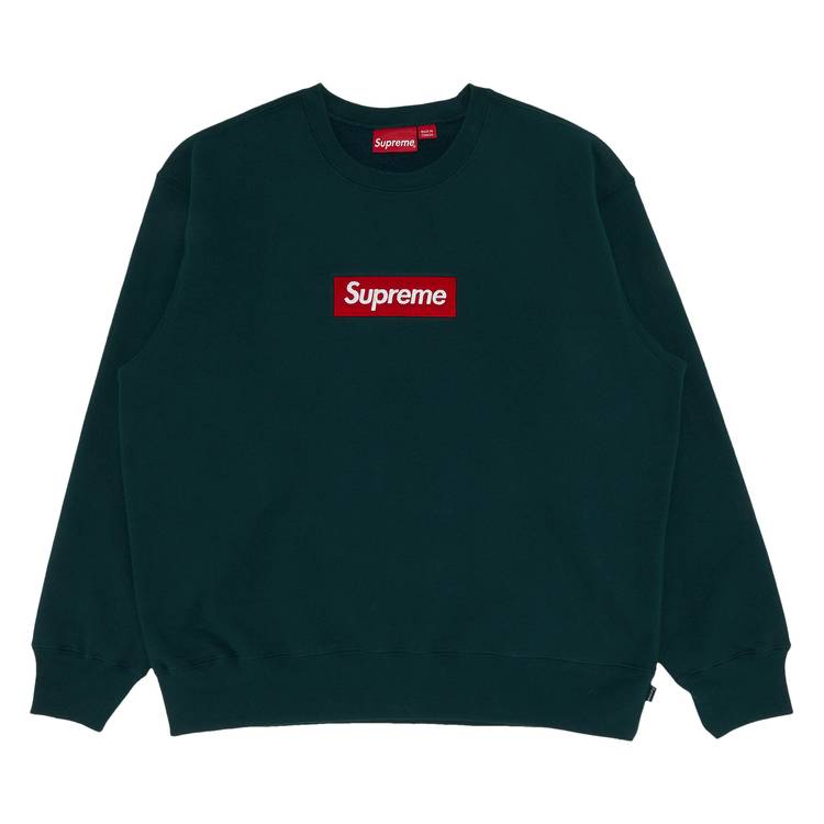 Buy Supreme Box Logo Crewneck 'Dark Pine' - FW22SW65 DARK