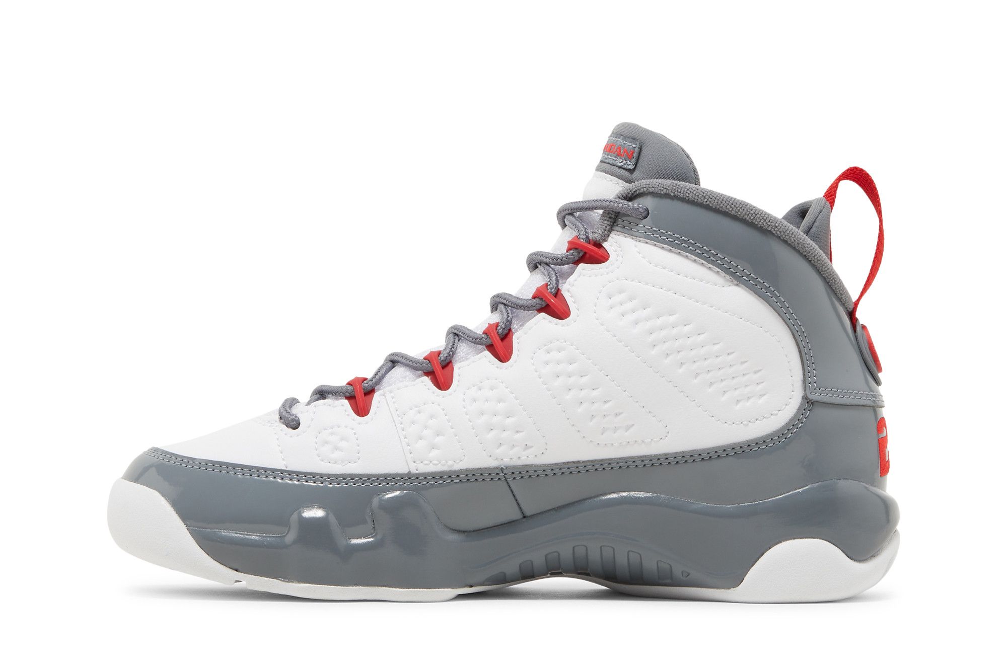 Pre-owned Air Jordan 9 Retro Gs 'fire Red' In Grey