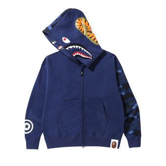 Bape military shark full zip hoodie black online