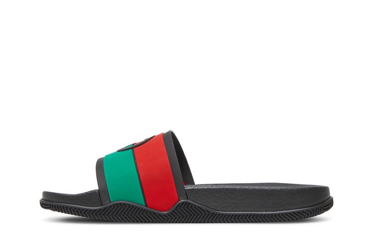 Gucci slides black discount green and red