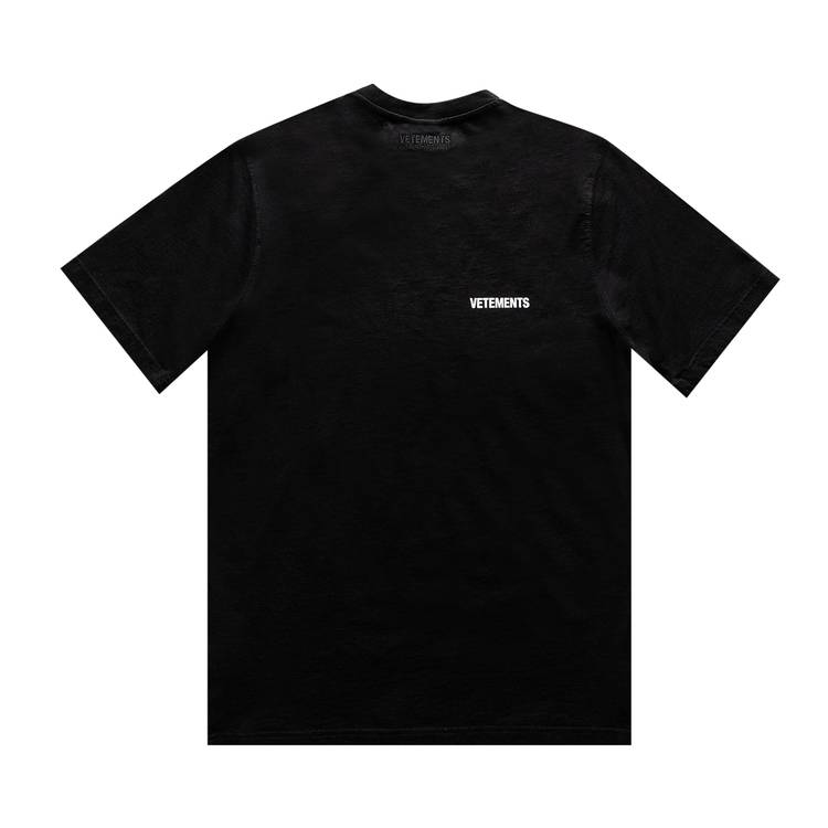 Buy Vetements Logo Front Back T-Shirt 'Black' - UAH21TR501