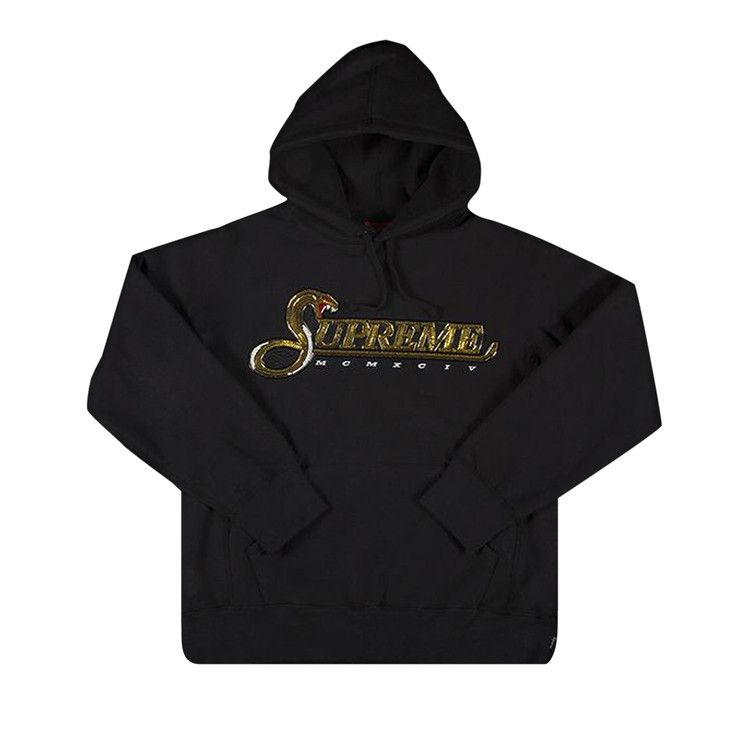 Buy Supreme Sequin Viper Hooded Sweatshirt 'Black' - FW19SW27