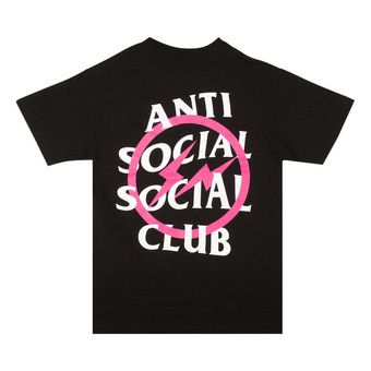 Buy Anti Social Social Club x Fragment Design Pink Bolt Tee 'Black