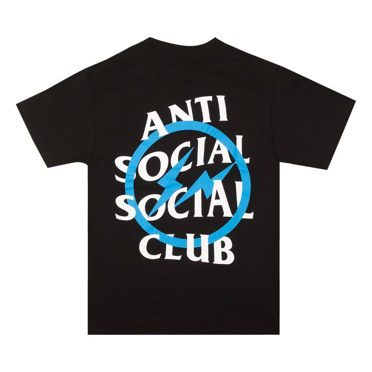 Anti Social Social Club x Fragment Design Blue Bolt Tee 'Black' | GOAT