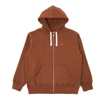 Buy Supreme Small Box Drawcord Zip Up Hooded Sweatshirt 'Brown