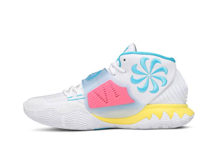 Nike Kyrie 6 Neon Graffiti Men's Basketball Shoes White-Blue-Yellow  bq4630-101 