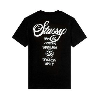 Buy Stussy World Tour Tee 'Black' - 3903514 BLAC | GOAT