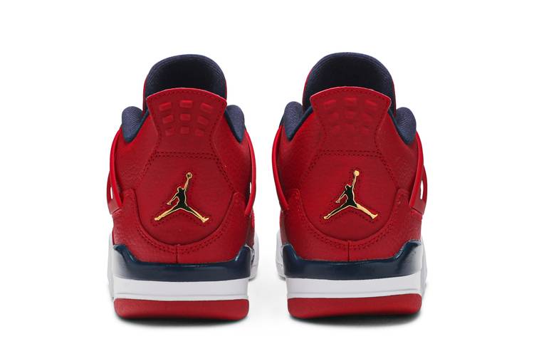 Nike Air Jordan 4 Retro SE FIBA Sneakers - Gym Red/White/Metallic Gold/Obsidian - 11