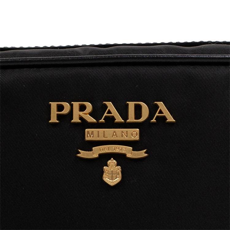 Buy Prada Nylon Gold Logo Small Cross-Body Shoulder Bag 'Black' - 1BH089  QXO F002 V OWW