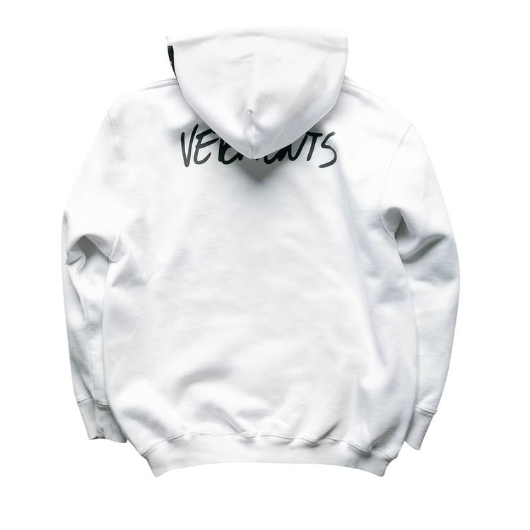 Buy Vetements Written Logo Hoodie 'White' - UAH21TR630 WHIT | GOAT