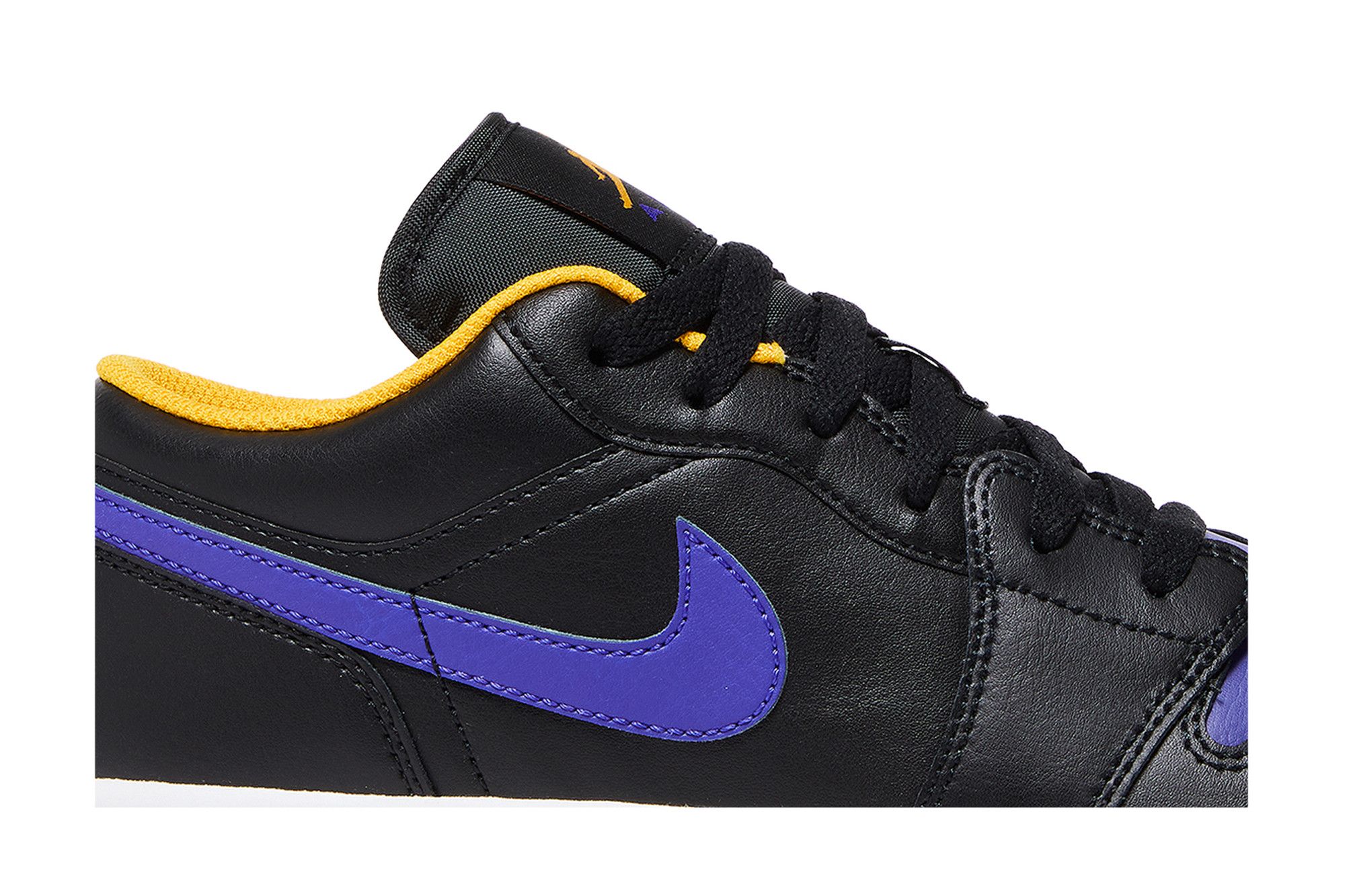 Pre-owned Air Jordan 1 Low Gs 'lakers' In Black
