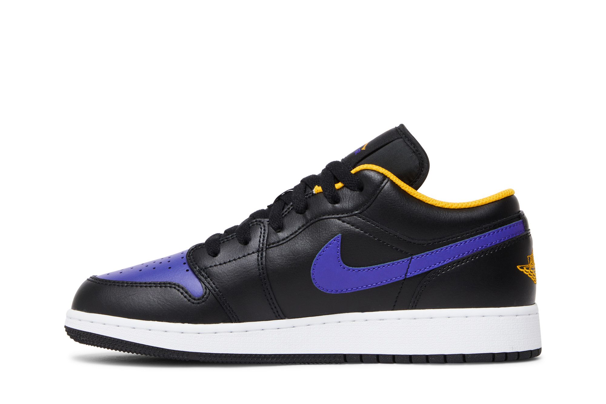 Pre-owned Air Jordan 1 Low Gs 'lakers' In Black