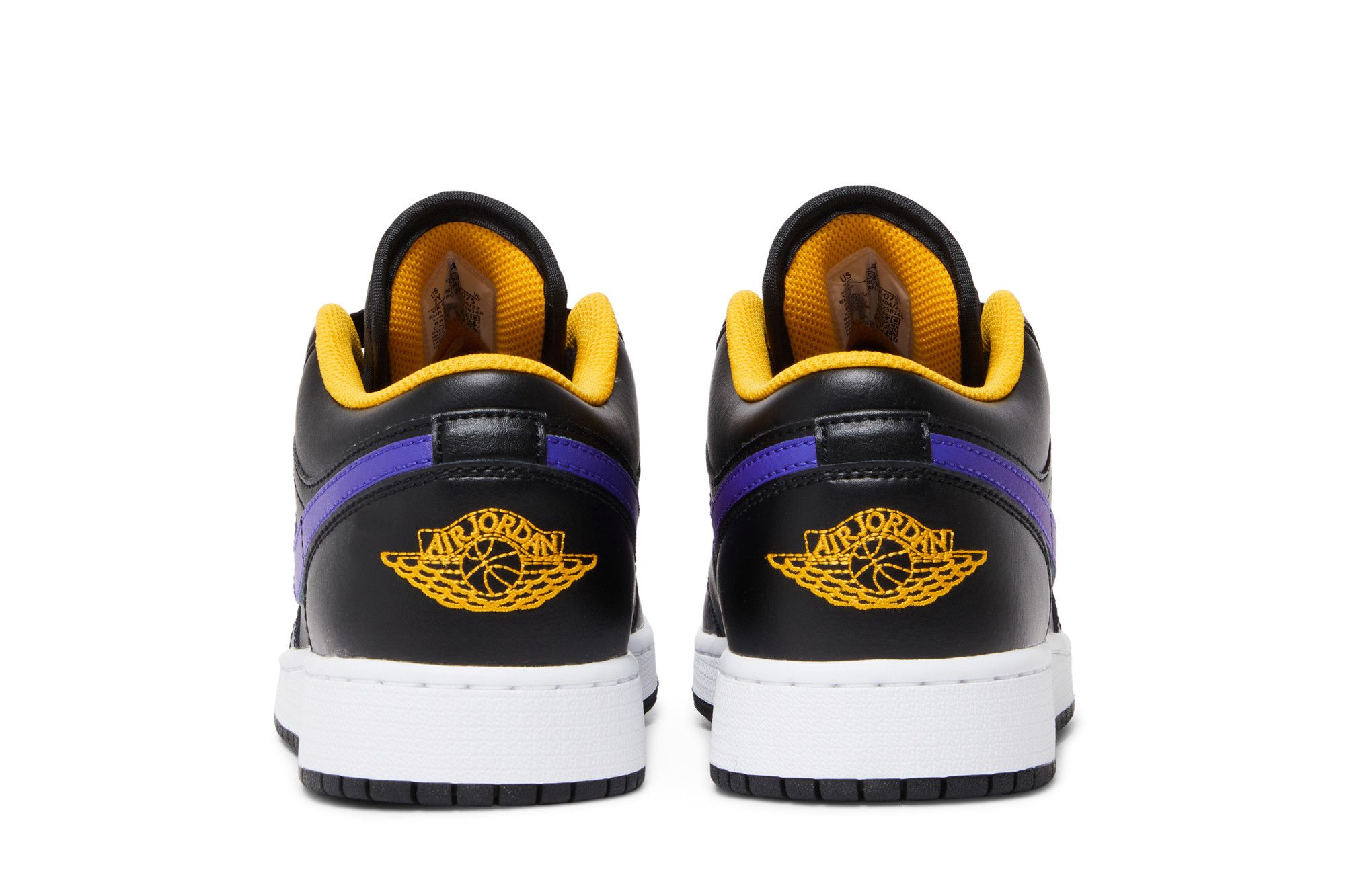 Pre-owned Air Jordan 1 Low Gs 'lakers' In Black