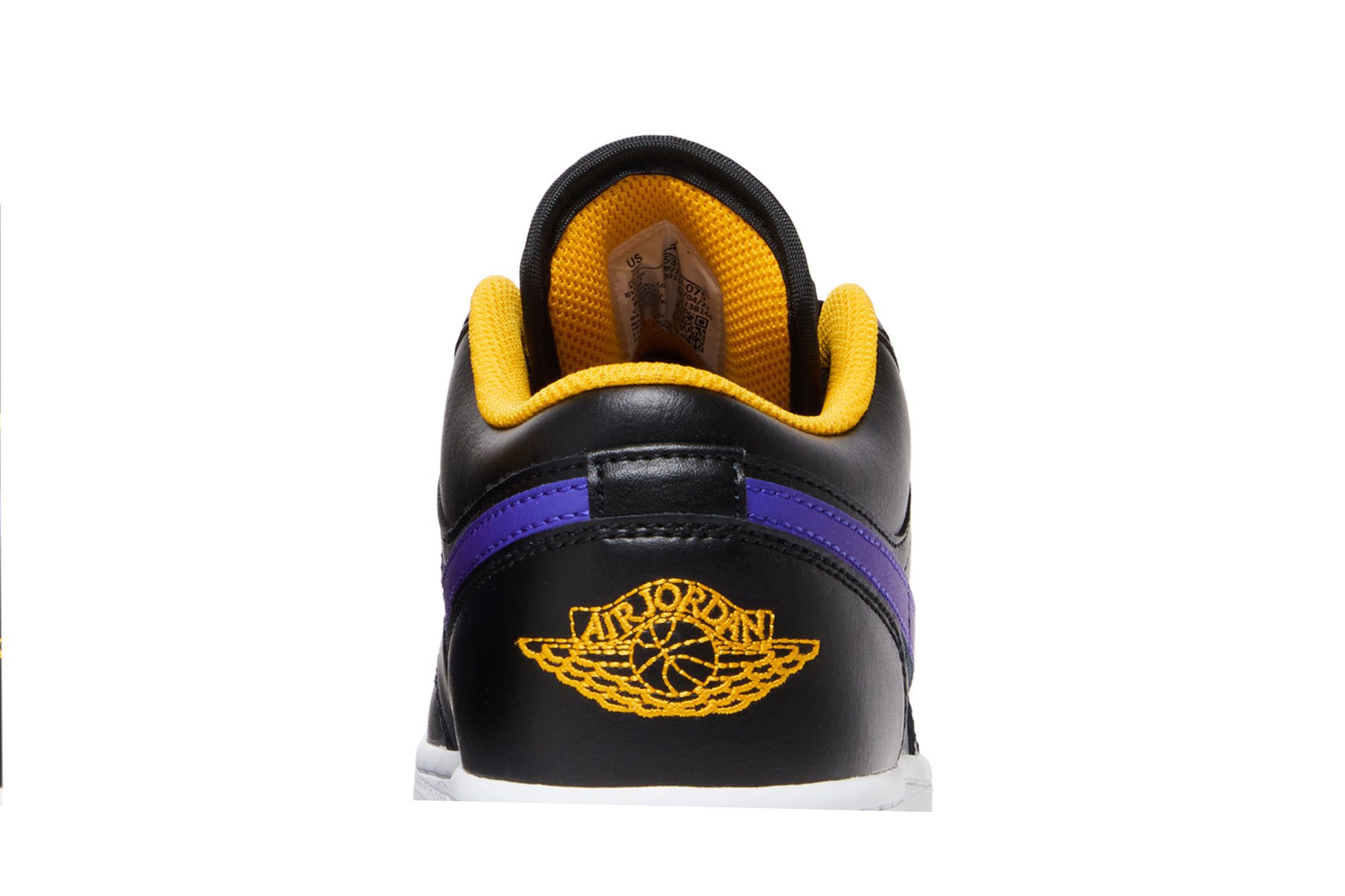Pre-owned Air Jordan 1 Low Gs 'lakers' In Black