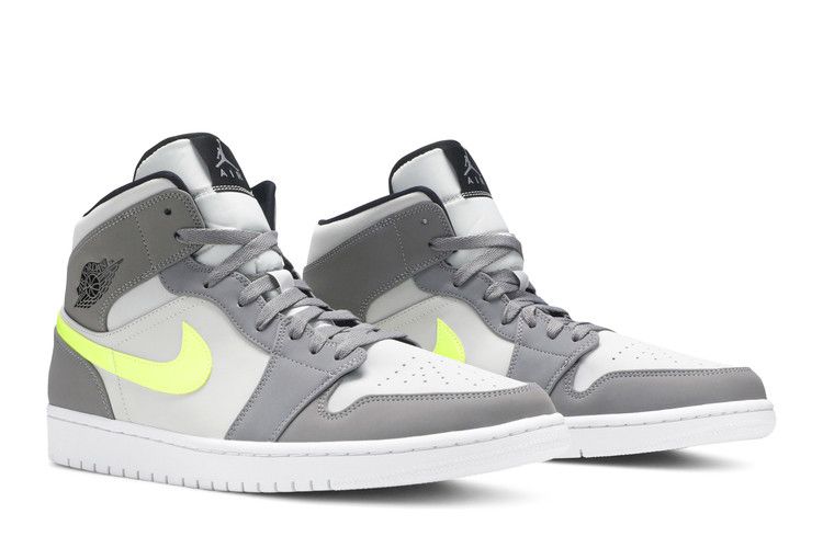 Buy Air Jordan 1 Mid 'Gunsmoke Volt' - 554724 072 | GOAT