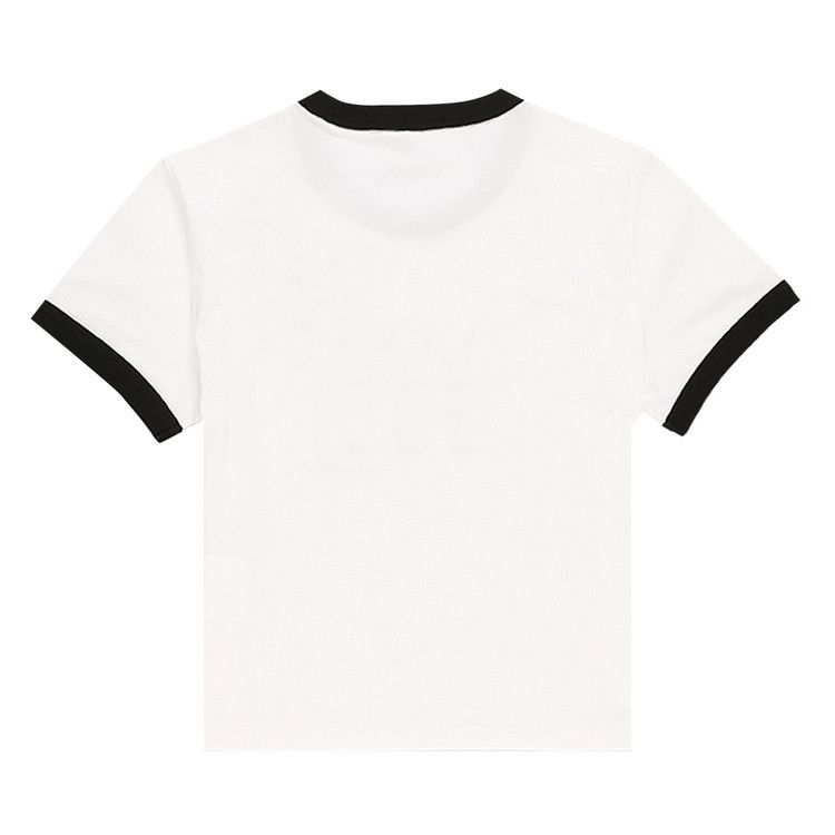 Tシャツ・カットソー Alexander Wang FW25 SHRUNKEN TEE (1CC3251103 011) Logo-Print Shrunken Jersey Tee in BLACK | alexanderwang®