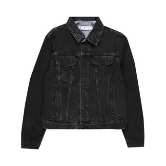 off-white ジャケット Buy Off-White Stencil Slim Denim Jacket 'Black/Medium Blue