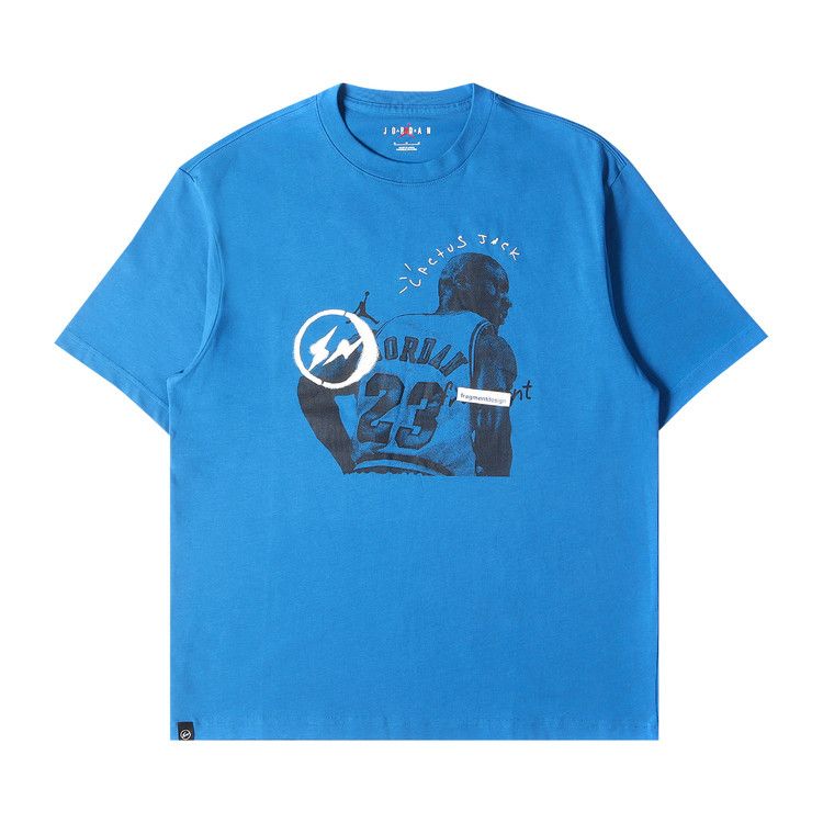 Air Jordan X Travis Scott X Fragment Design T-Shirt Blue