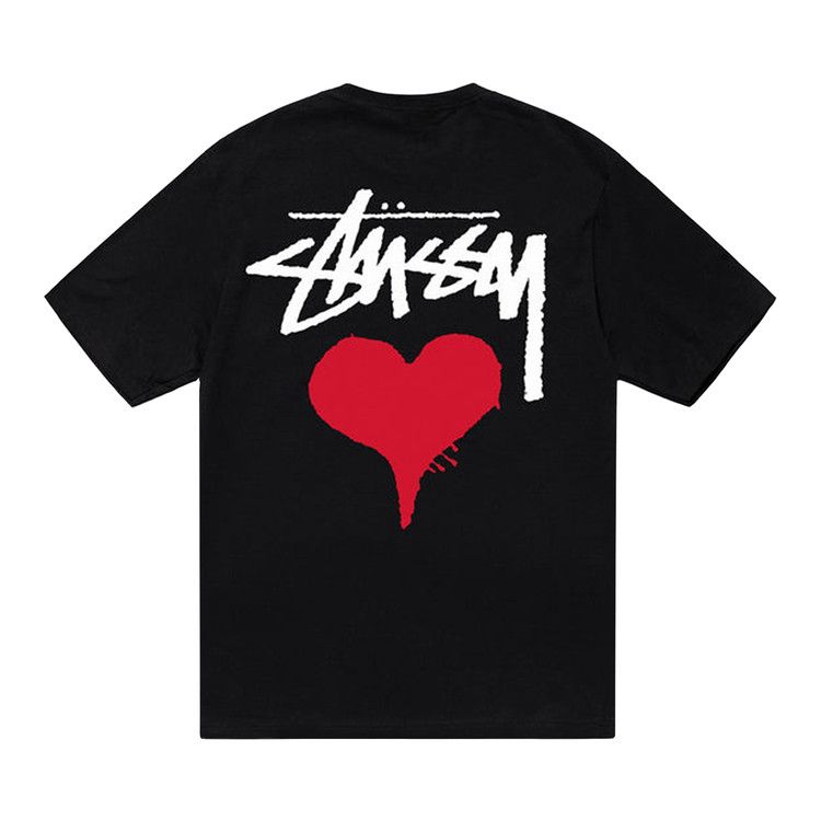 Buy Stussy Stock Heart Tee 'Black' - 1904922 BLAC | GOAT
