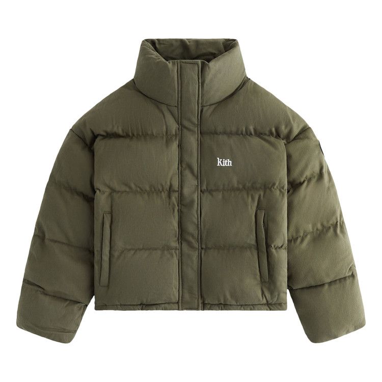 Buy Kith Women Wynne Denim Cropped Puffer 'Moss' - KHW010094