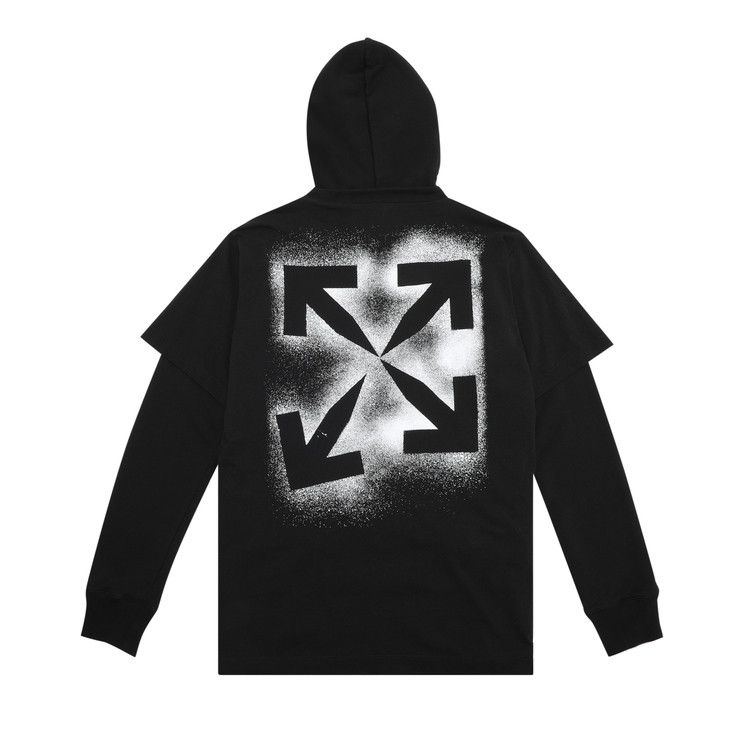 Off white black online stencil hoodie