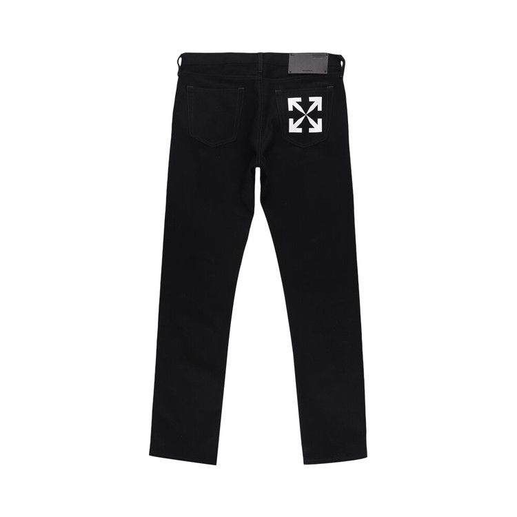 Buy Off-White Single Arrow Slim Jeans 'Black/White
