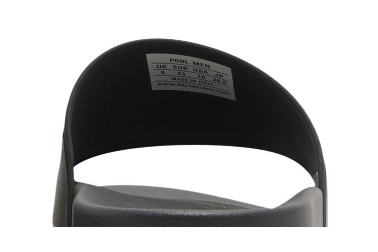 Balenciaga Pool Slides Repeat Logo - Black Silver
