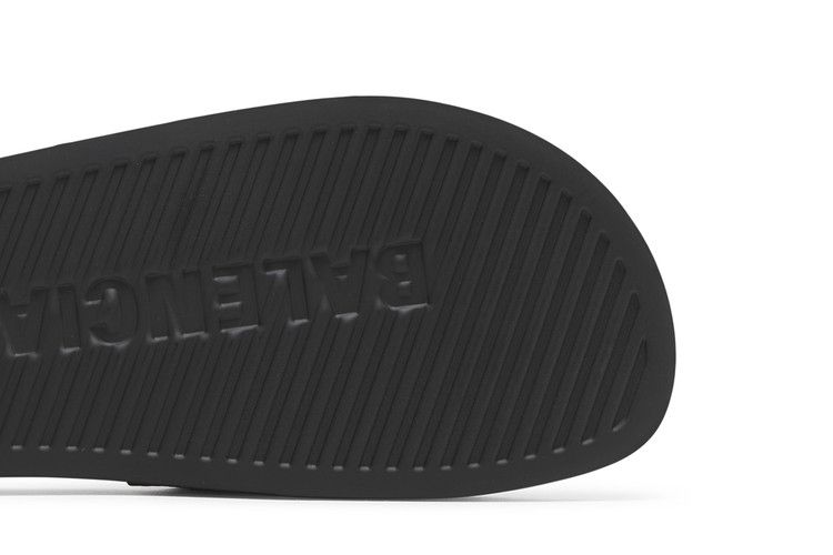 Balenciaga Pool Slides Repeat Logo - Black Silver