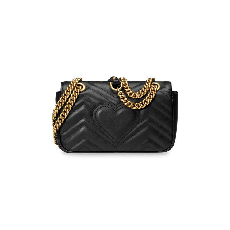 Gucci Marmont 476433 DTDCT 1000 Women's Black Matelassé Leather
