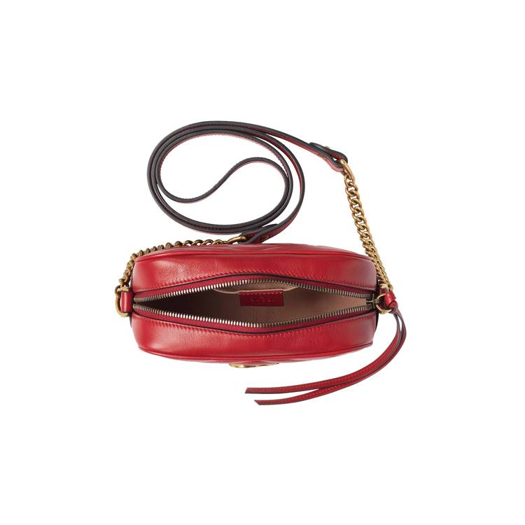 Gucci GG Marmont Matelasse Mini Camera Bag Hibiscus Red