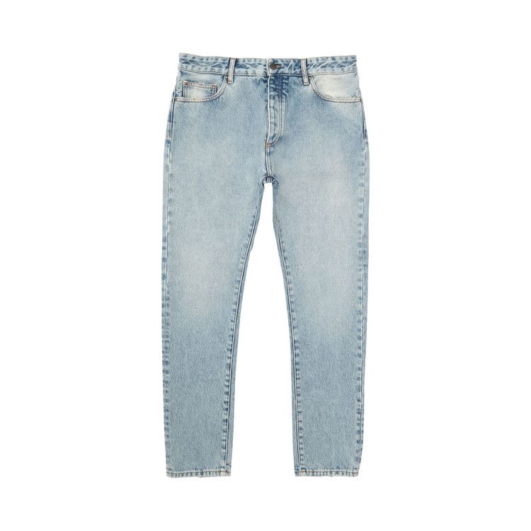 Palm Angels Straight Curved Logo Jeans 'light/Blue'