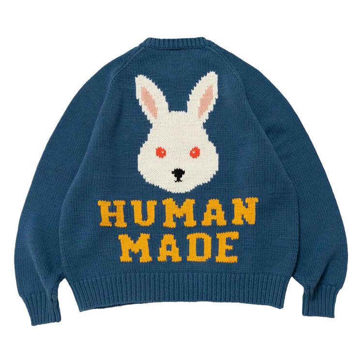 Buy Human Made Raglan Knit Sweater 'Blue' - HM24CS034 BLUE | GOAT