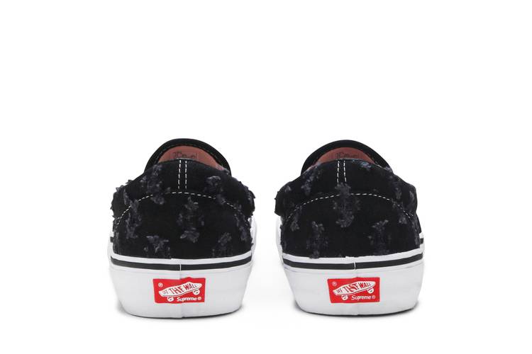 Supreme x Vans Denim Hole Punch Slip-on Pro. Black. Size 8.