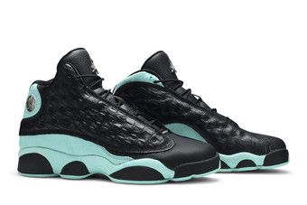 Air top Jordan 13 Retro Black Island Green - 884129-030 Youth 6Y With Box