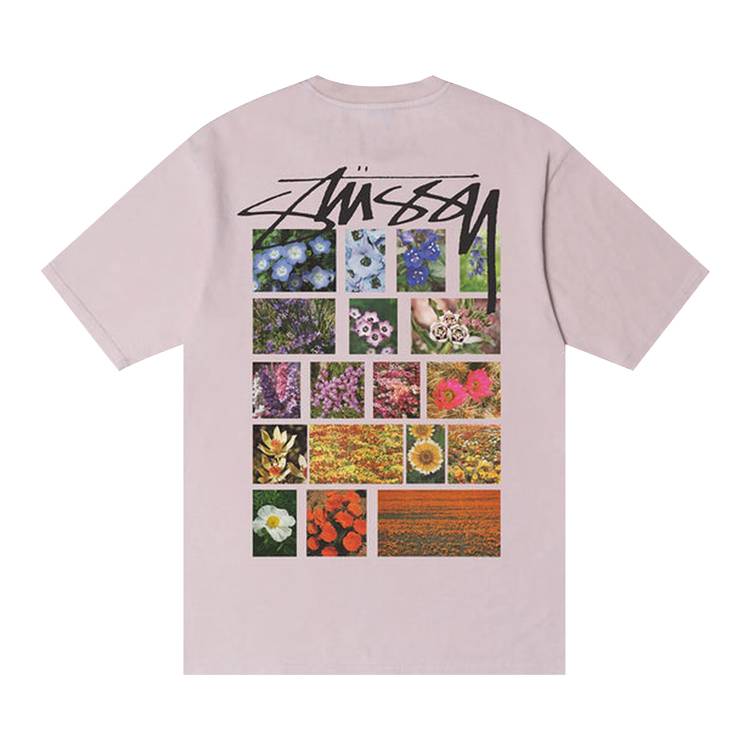 Stussy Flower Grid Pigment Dyed Tee 'Blue'