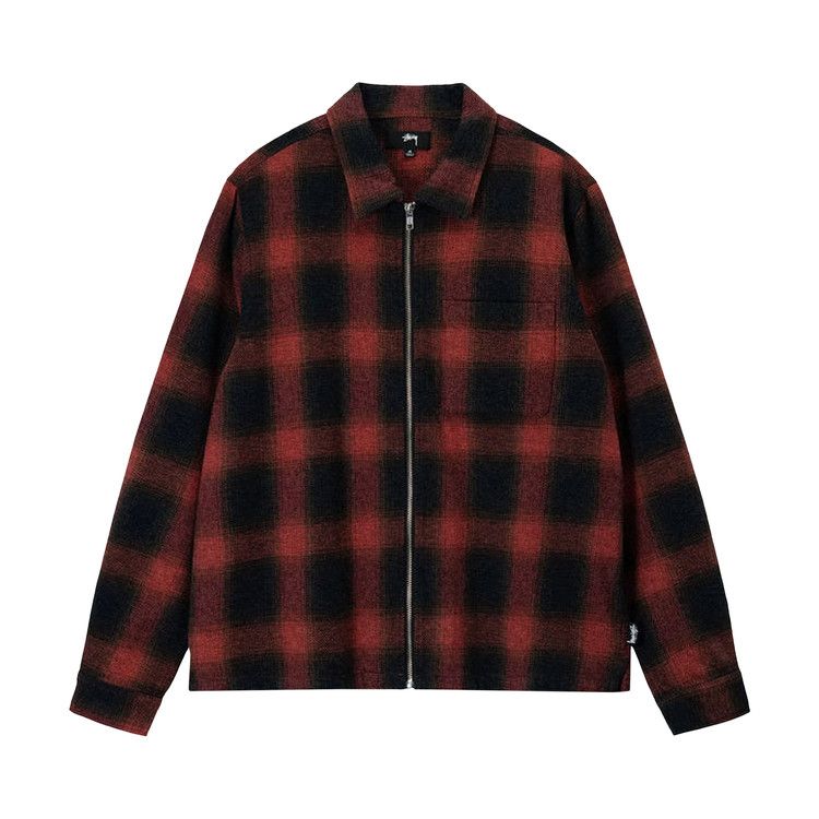 Buy Stussy Hank Plaid Zip Shirt 'Red' - 1110278 RED | GOAT