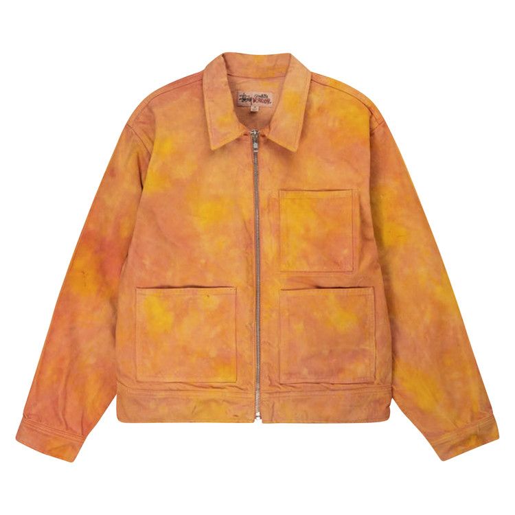 Buy Stussy Wonderland Hand-Dyed Work Jacket 'Yellow/Pink