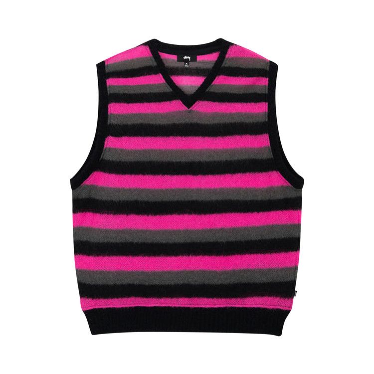 Stussy Striped Sweater Vest 'pink'
