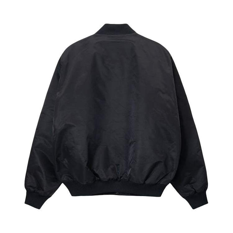 Buy Stussy LA Chapter Satin Varsity Jacket 'Black' - 115691 BLAC