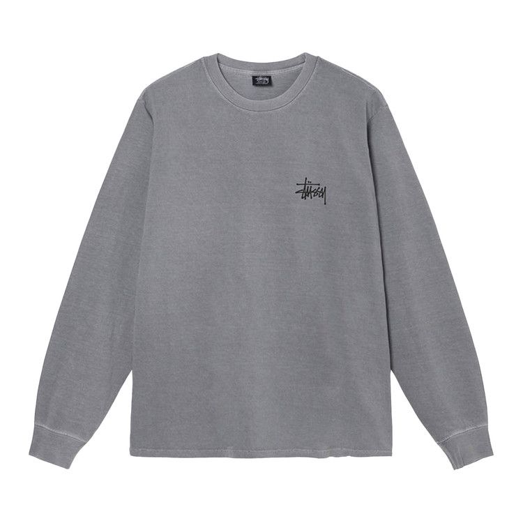 Stussy Basic Pigment Dyed Long-Sleeve T-Shirt Grey