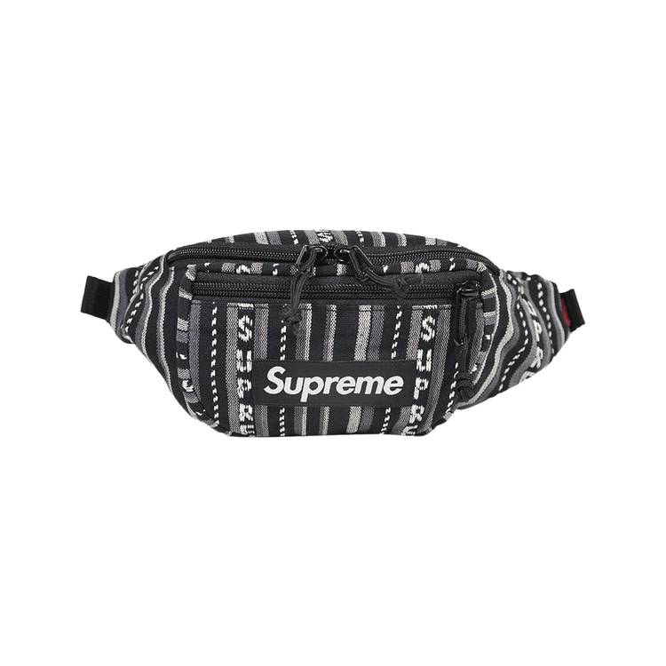 Buy Supreme Woven Stripe Waist Bag 'Black' - SS20B10 BLACK