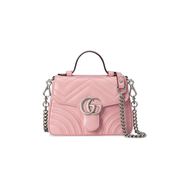 Gucci Gg Marmont Mini Top Handle Bag Wild Rose