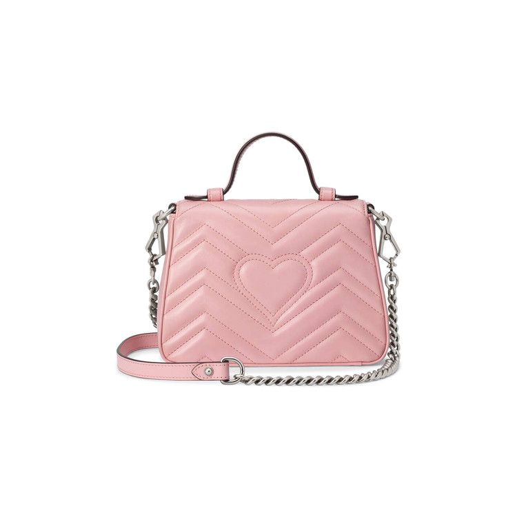 Gucci Gg Marmont Mini Top Handle Bag Wild Rose