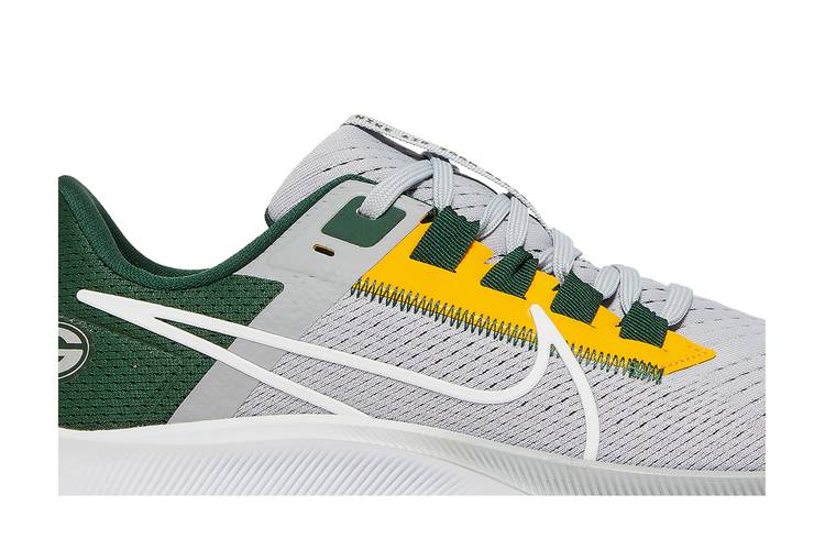 Unisex Green Bay Packers Nike Gray Zoom Pegasus 38 Running Shoe