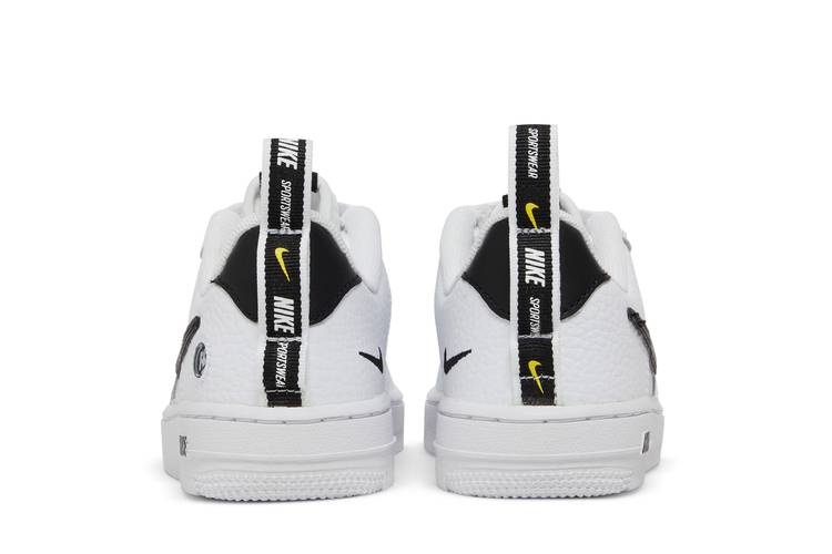 Nike Air Force 1 LV8 PS Utility White Black Leather AV4272-100 Kids Size  12C