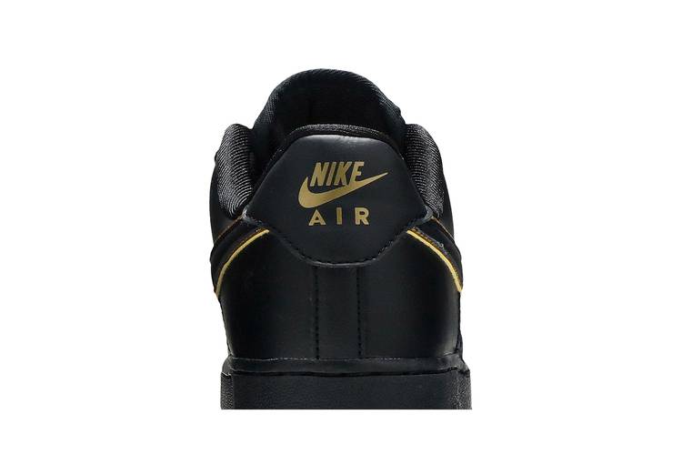 Black air force 1 with best sale gold swoosh