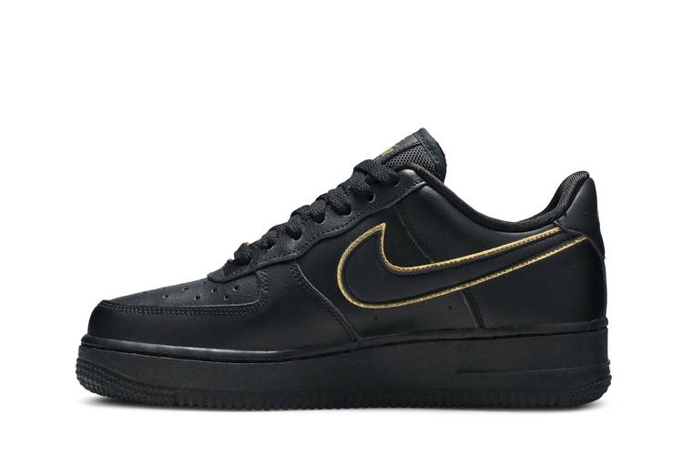 Buy Wmns Air Force 1 Low '07 Essential 'Black Gold Swoosh' AO2132 005 |