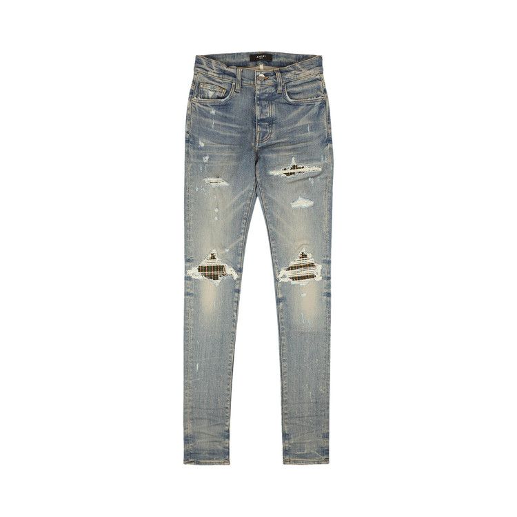 Buy Amiri MX1 Neon Plaid Skinny Denim Jeans 'Indigo