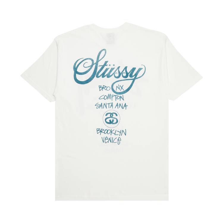 Buy Stussy World Tour Tee 'White/Teal' - 0535 100000103WTT WHIT