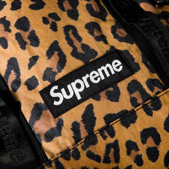 Supreme Leopard Print Backpack - Brown